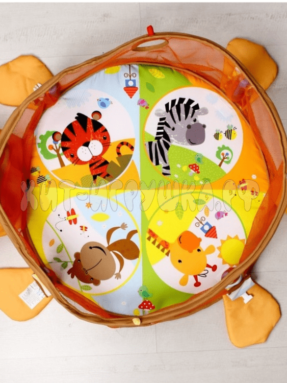 Игровой коврик детский развивающий с погремушками - манеж детский игровой - сухой бассейн / игровой коврик - манеж для малышей ЛЕВ 668-32